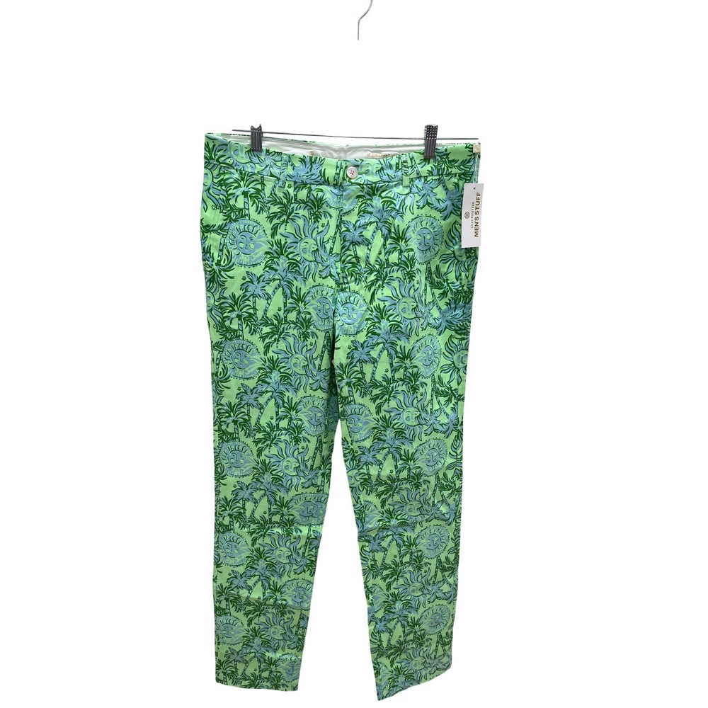 Lilly Pulitzer Mens Mizner Pants Cool Mint Catchin Rays Green Blue 32
